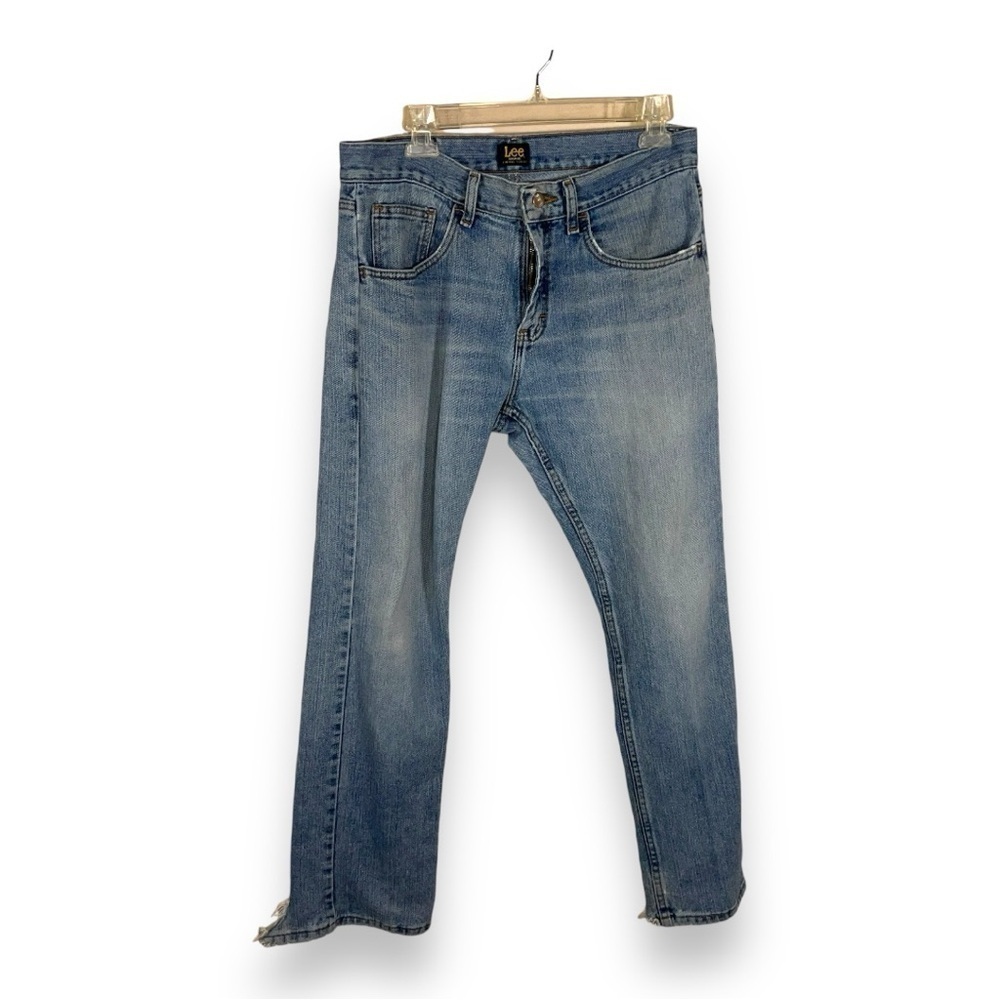 SIZE 32X30 VINTAGE LEE JEANS DISTRESSED BLUE COTTON DENIM CLASSIC WESTERN